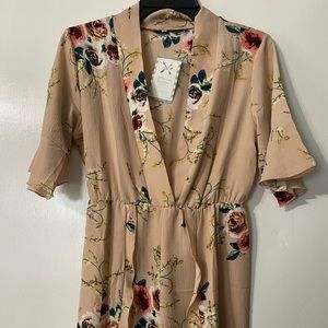 Nude, floral romper, size Small
